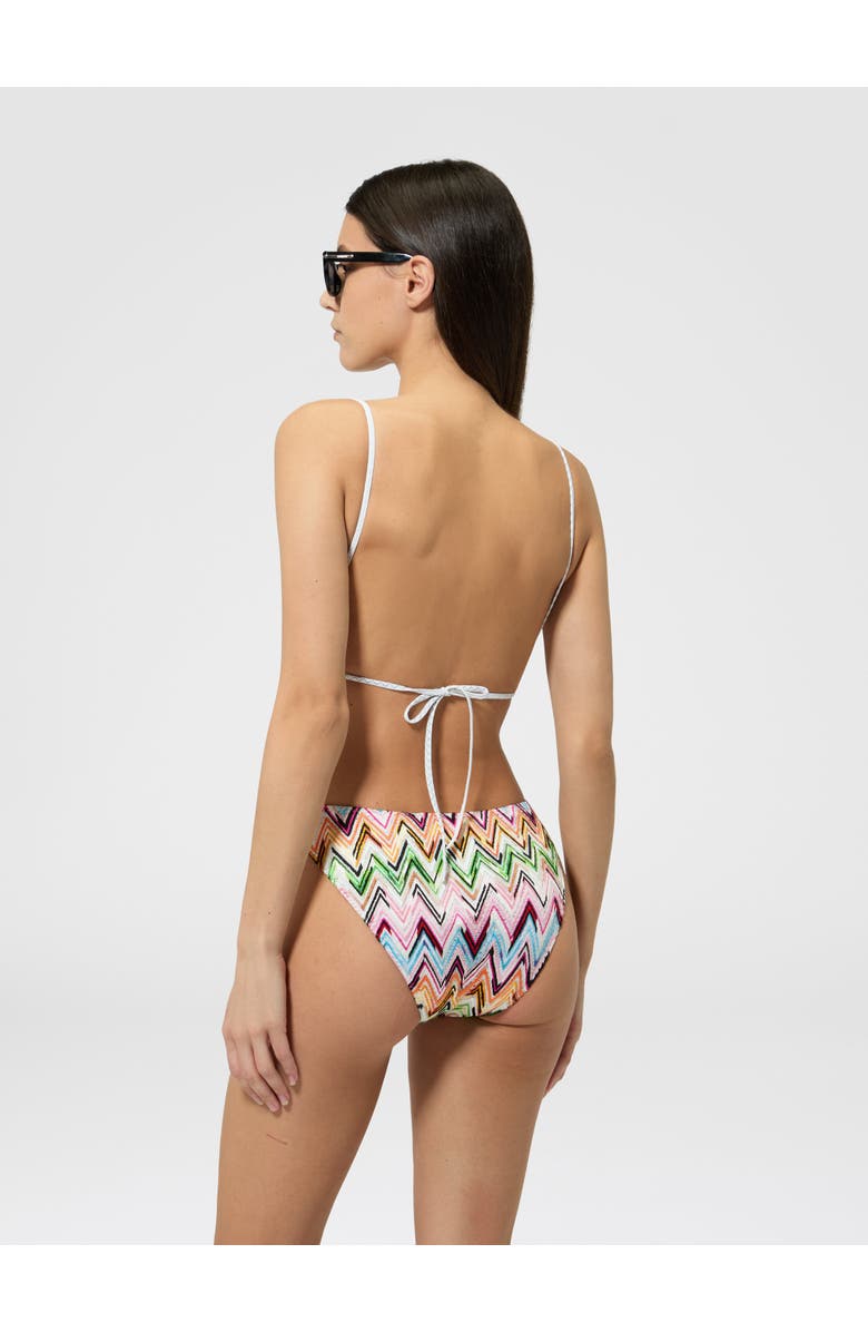Missoni One-piece Swimsuit In Stretch Viscose With Lace And Zigzag Pattern, Alternate, color, Multicoloured