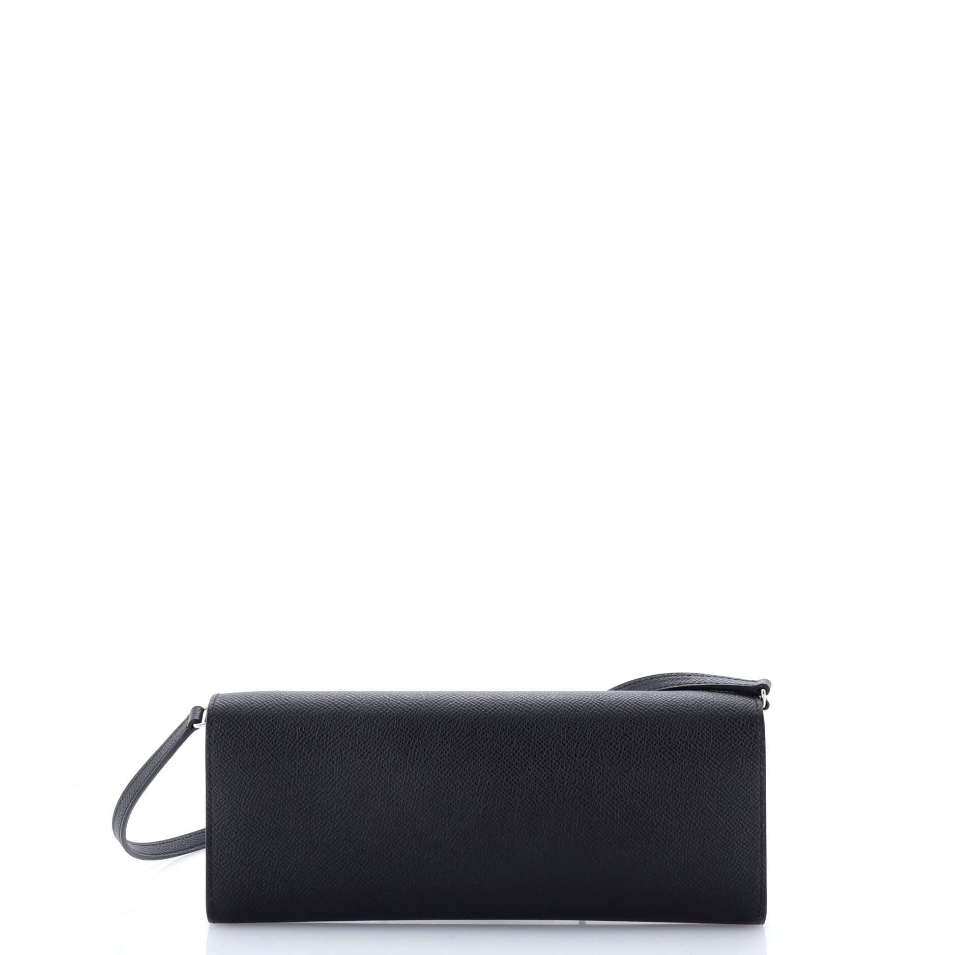 Pre-Owned Hermes Chaine d'Ancre To Go Wallet Epsom, Alternate, color, Noir