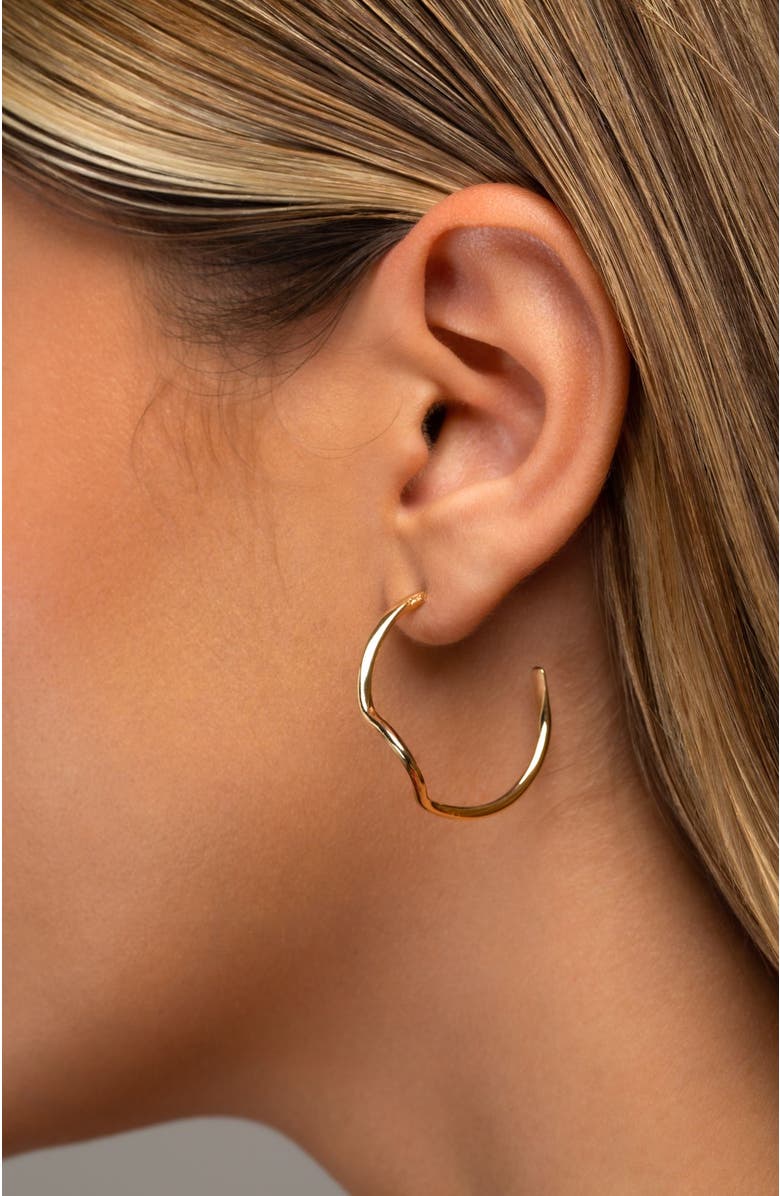 PIERETTI Noele large hoops, Alternate, color, Gold Plate