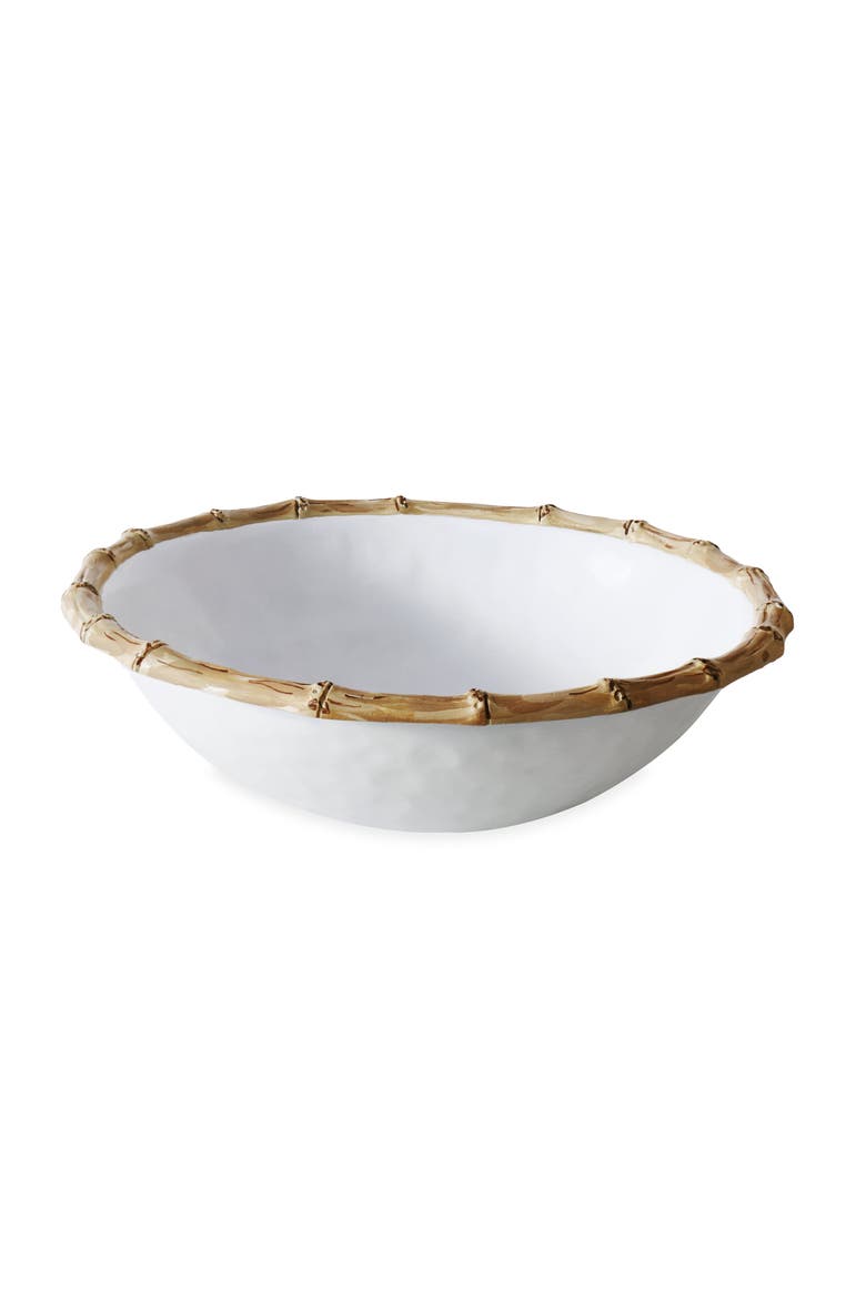 Vida Cane Large Salad Bowl, Main, color, White