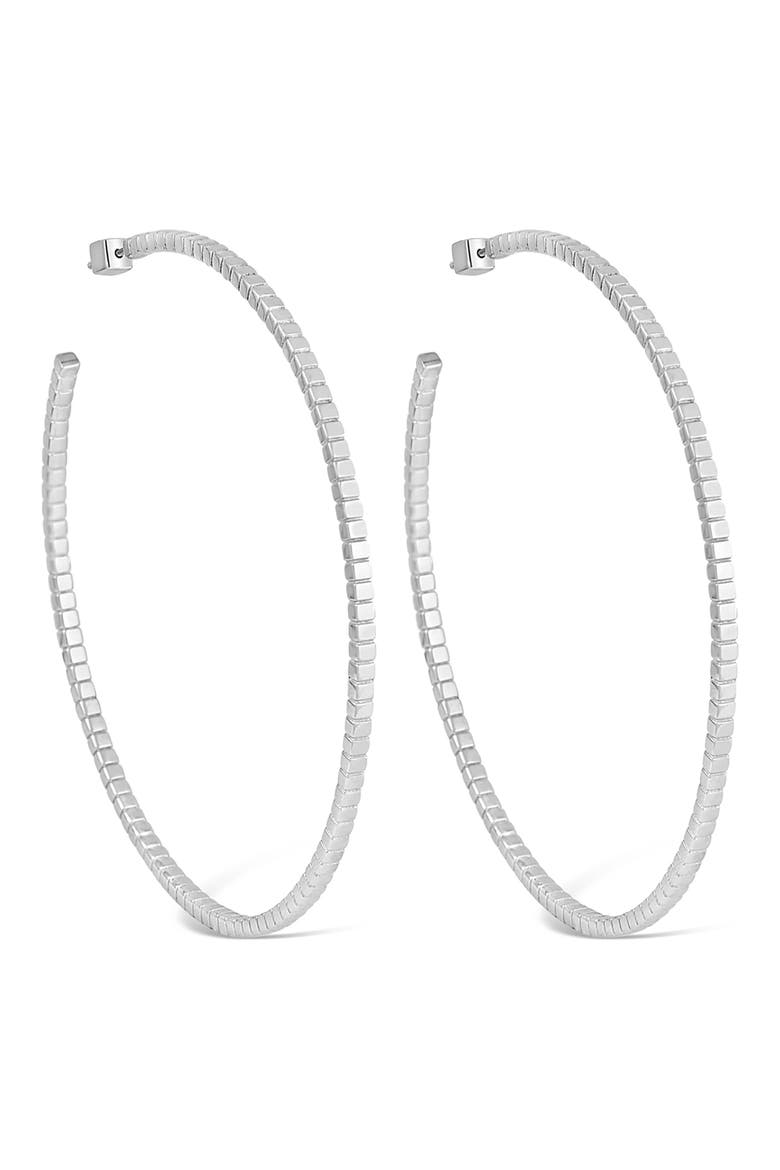 Large Signore Hoop Earrings, Main, color, SILVER