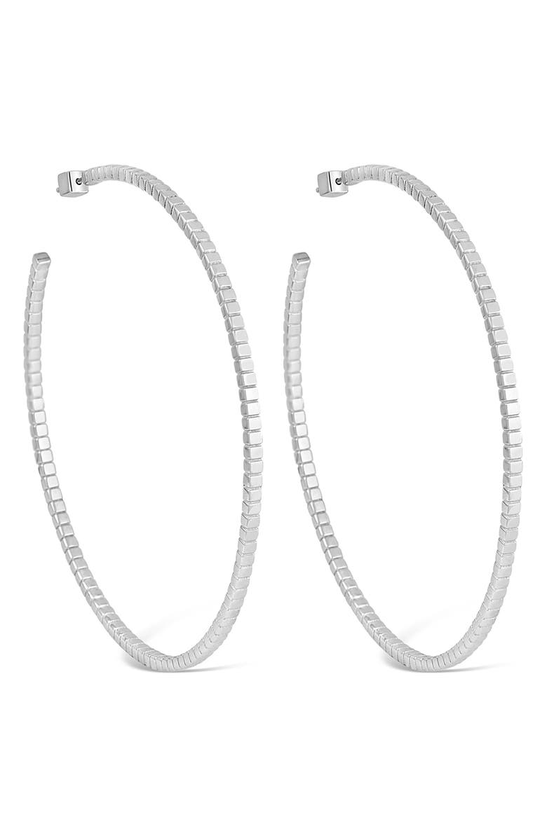 IVI Los Angeles Large Signore Hoop Earrings, Main, color, Silver
