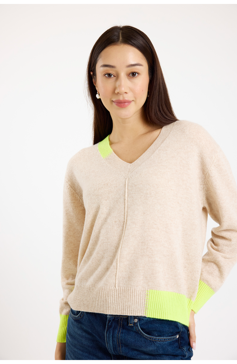 Brodie Pure Cashmere Maria V-Neck 100% Cashmere Sweater, Alternate, color, Cygnet