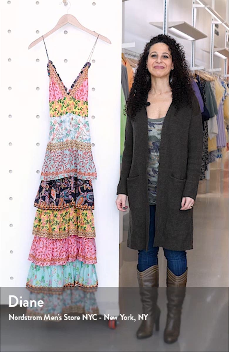 Imogene Mixed Print Tiered Ruffle Cotton Maxi Dress, sales video thumbnail