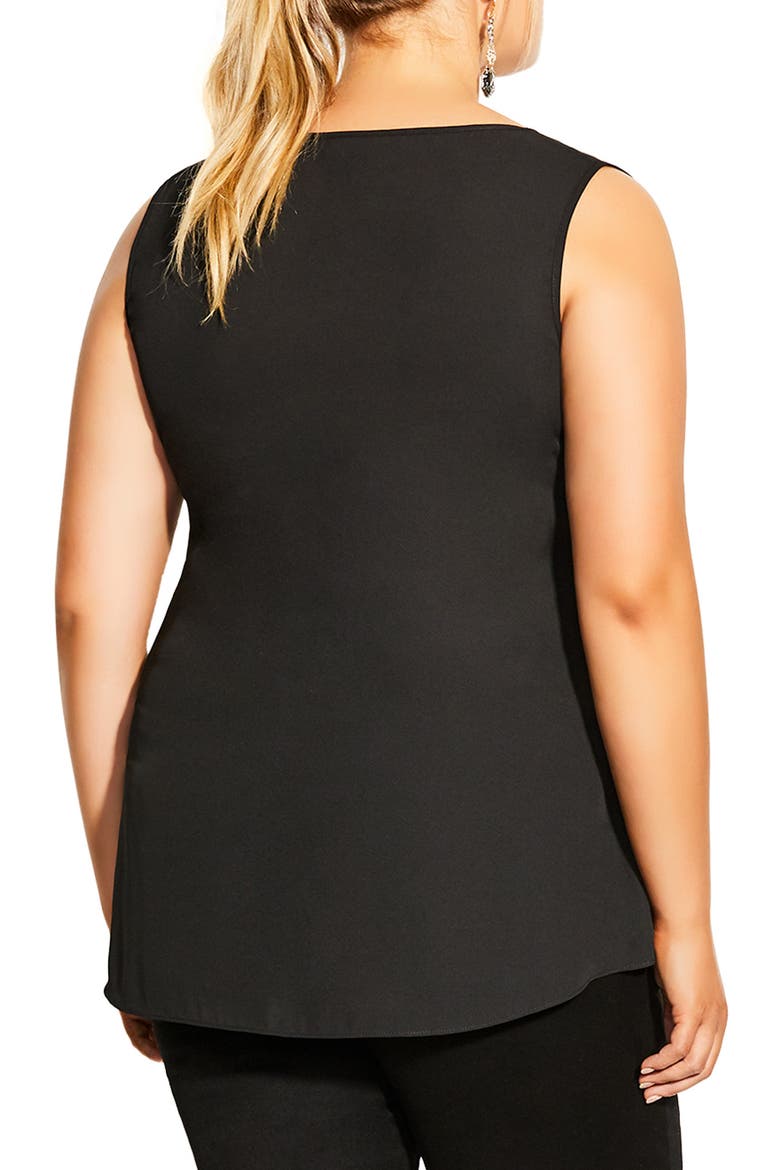 Sexy Zip Sleeveless Top, Alternate, color, BLACK