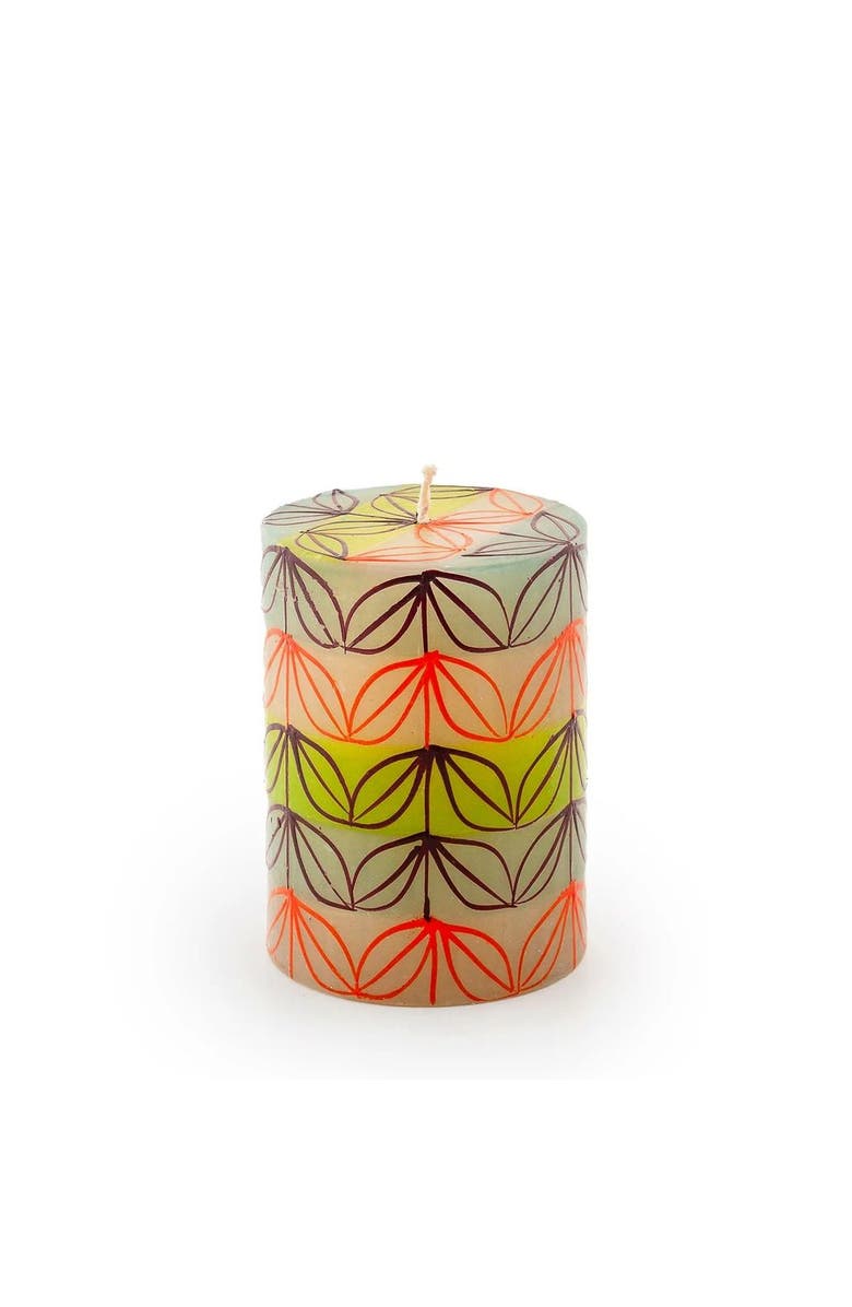 Thumbprint Artifacts Magic Garden Painted Pillar Candle, Main, color, Magic Garden - 3X4"
