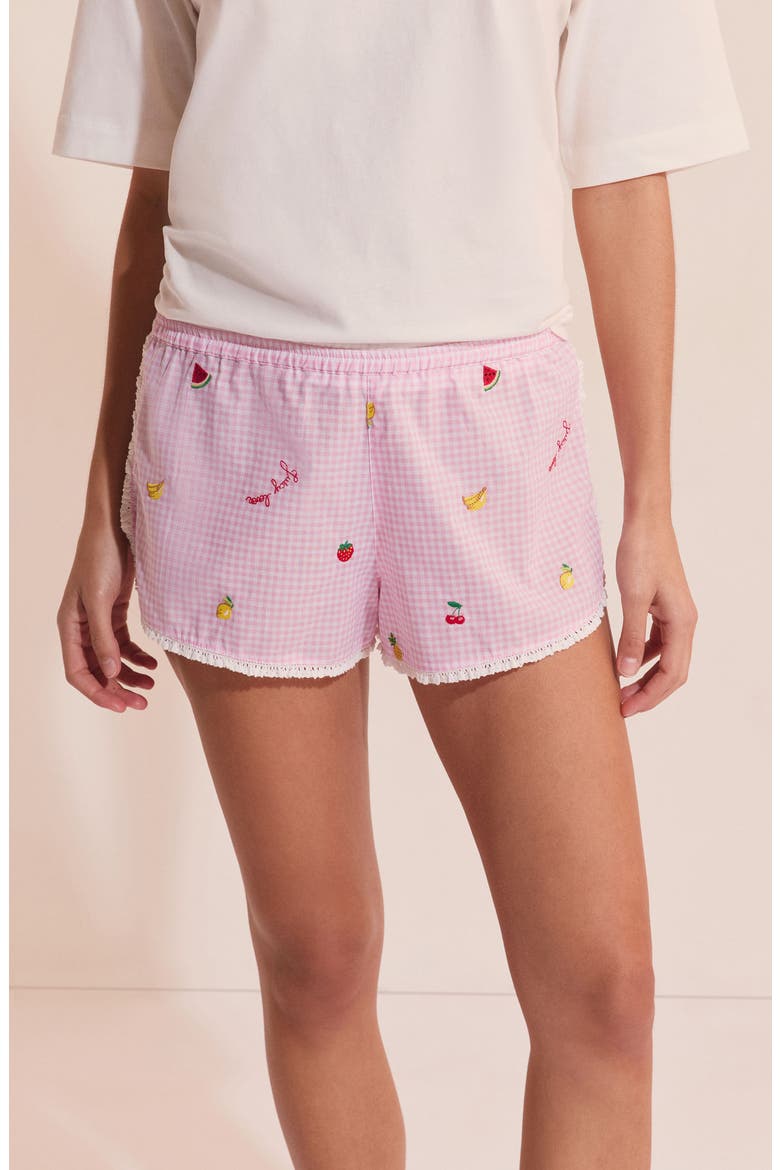 Brisa Cotton Pajama Shorts, Alternate, color, CANDY-PINK