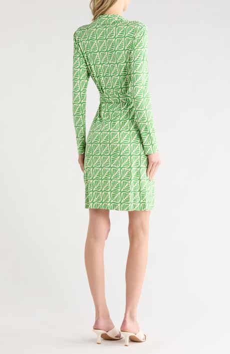 DVF Jeanne Long Sleeve Wrap Dress