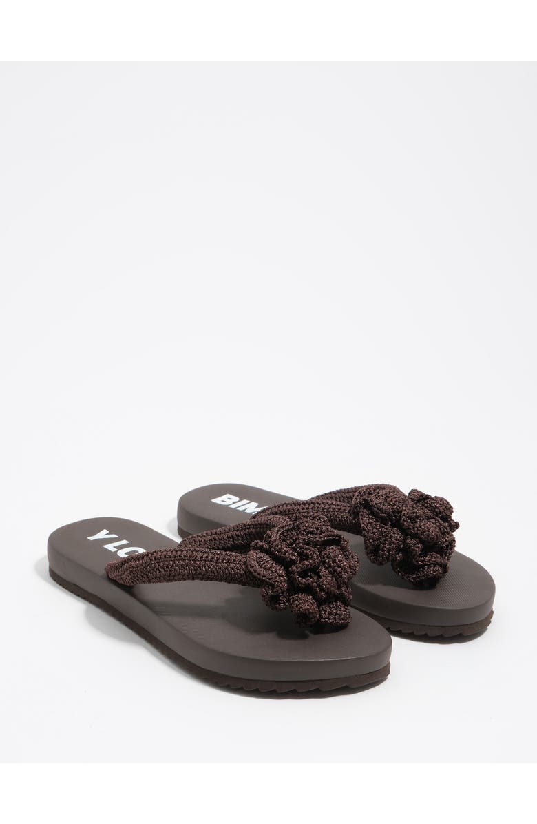 Bimba y Lola Crochet Flower Flip-Flop, Alternate, color, Dark Brown