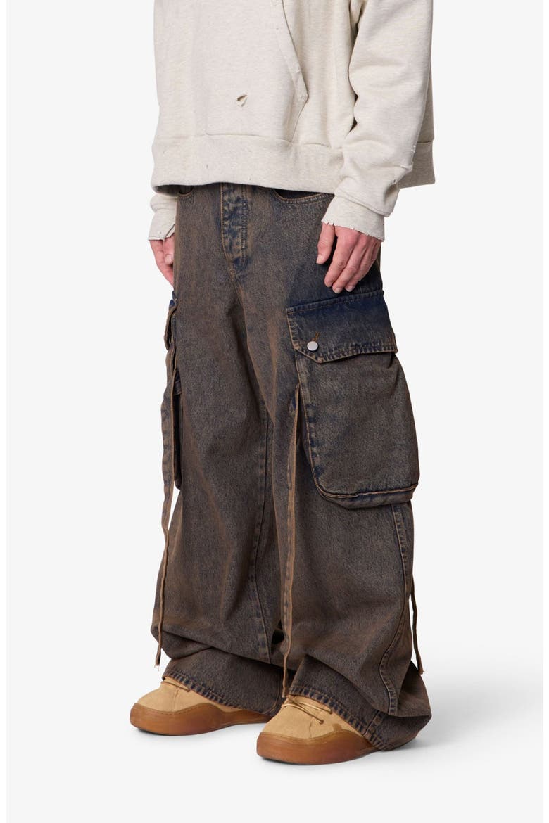 Washed Cargo Jeans, Alternate, color, WASHED BROWN