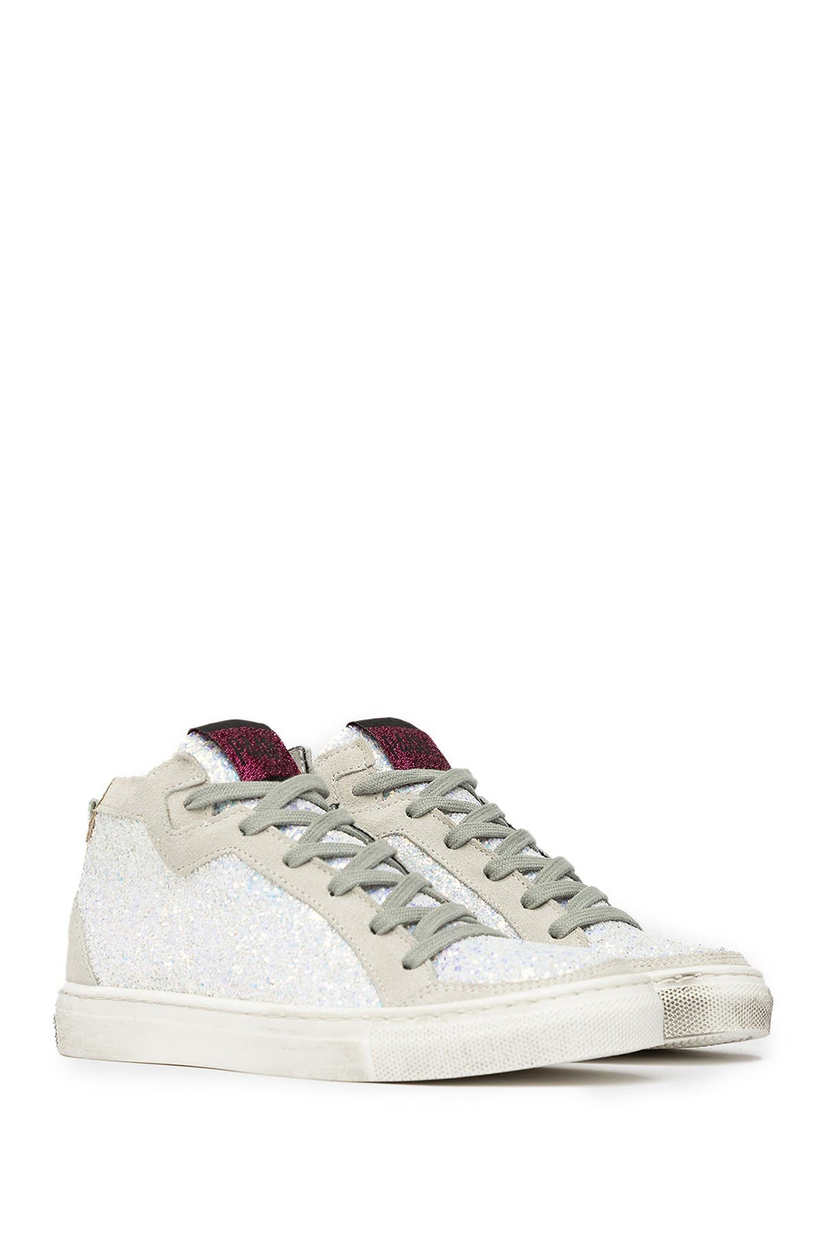 P448 Love Jr Glitter High Top Sneaker, Main, color, 