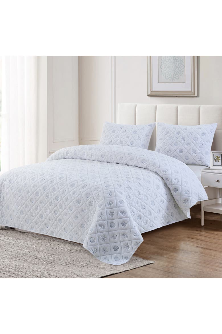 Marine Sea Bedding Quilt Collection, Main, color, Blue