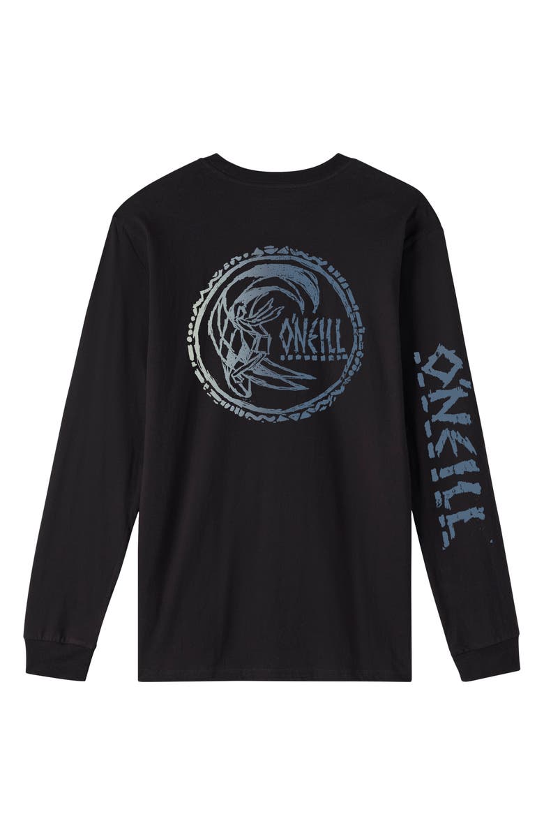 O'Neill Artifact Long Sleeve Cotton Graphic T-Shirt, Alternate, color, Black