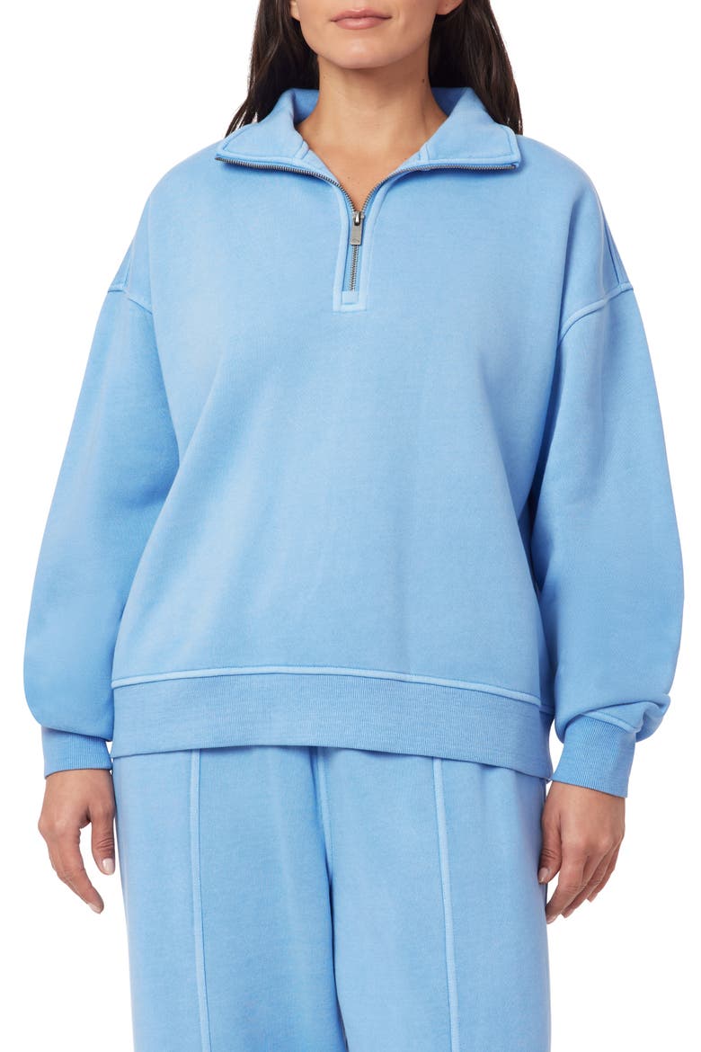 Waverly Quarter Zip Pullover Sweater, Main, color, BLUE BELL