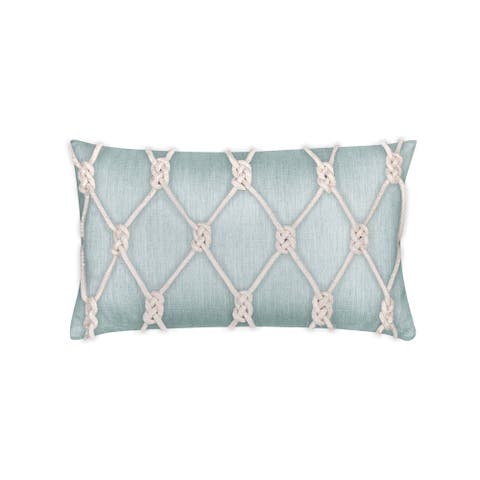 Latticework Hand-knotted Indoor & Outdoor Woven Accent Pillow & Insert