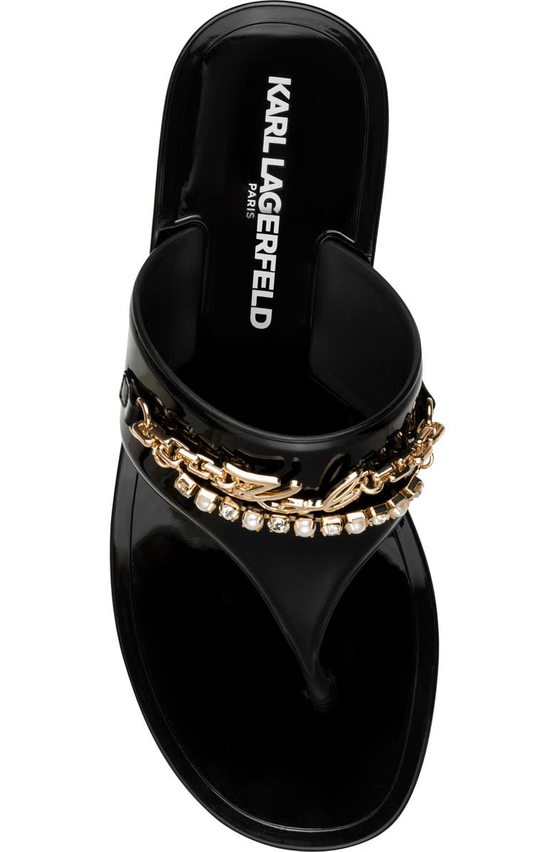 KARL LAGERFELD PARIS Vesperina Embellished Flip Flop, Alternate, color, Black