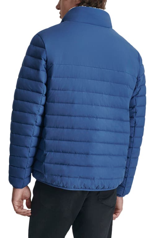 Dkny Men's Quilted Fleece-lined Full-zip Puffer Jacket In Denim Blue