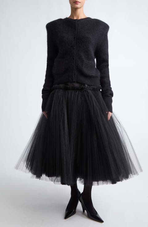 Millefeuille Tulle Midi Skirt