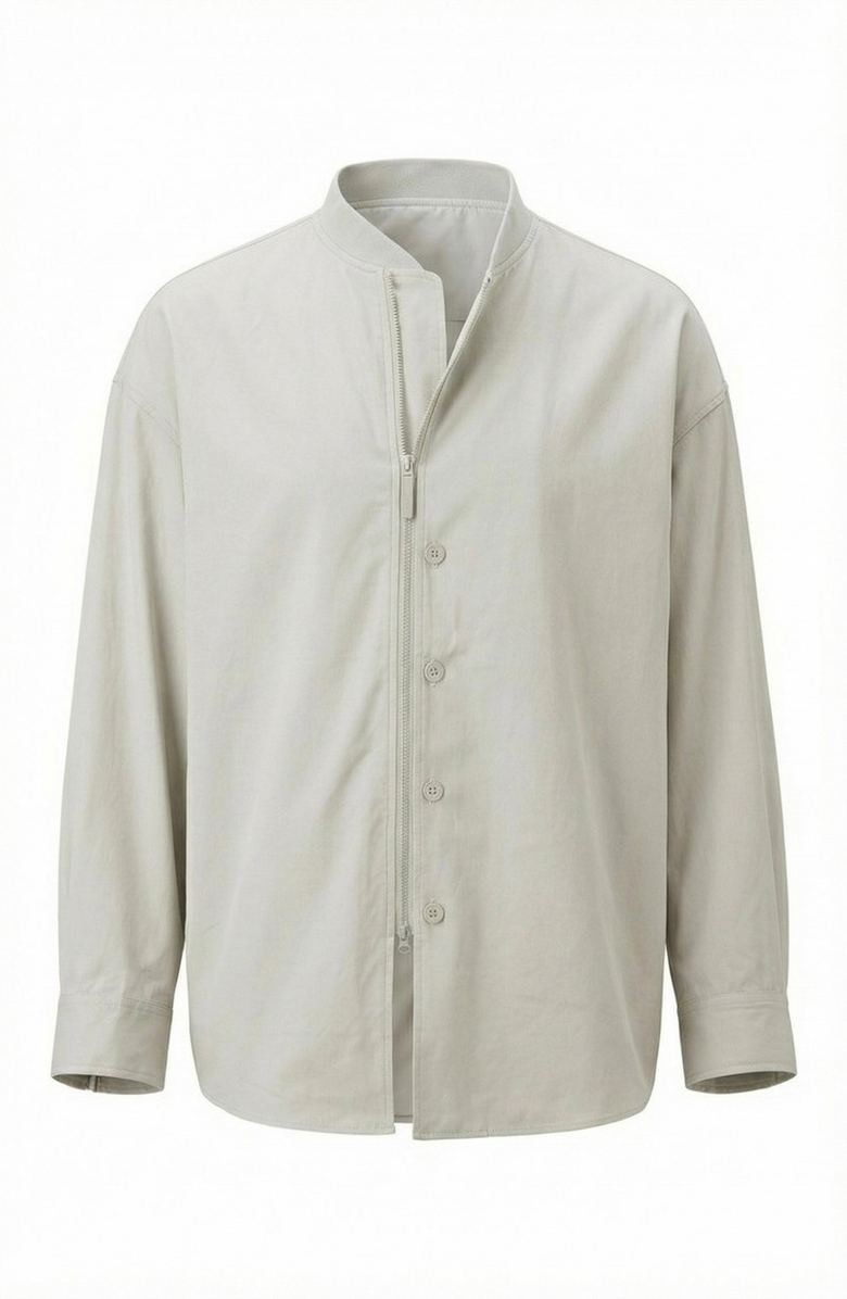 Modenaire Stand Collar Long Sleeve Jacket, Alternate, color, Light Beige