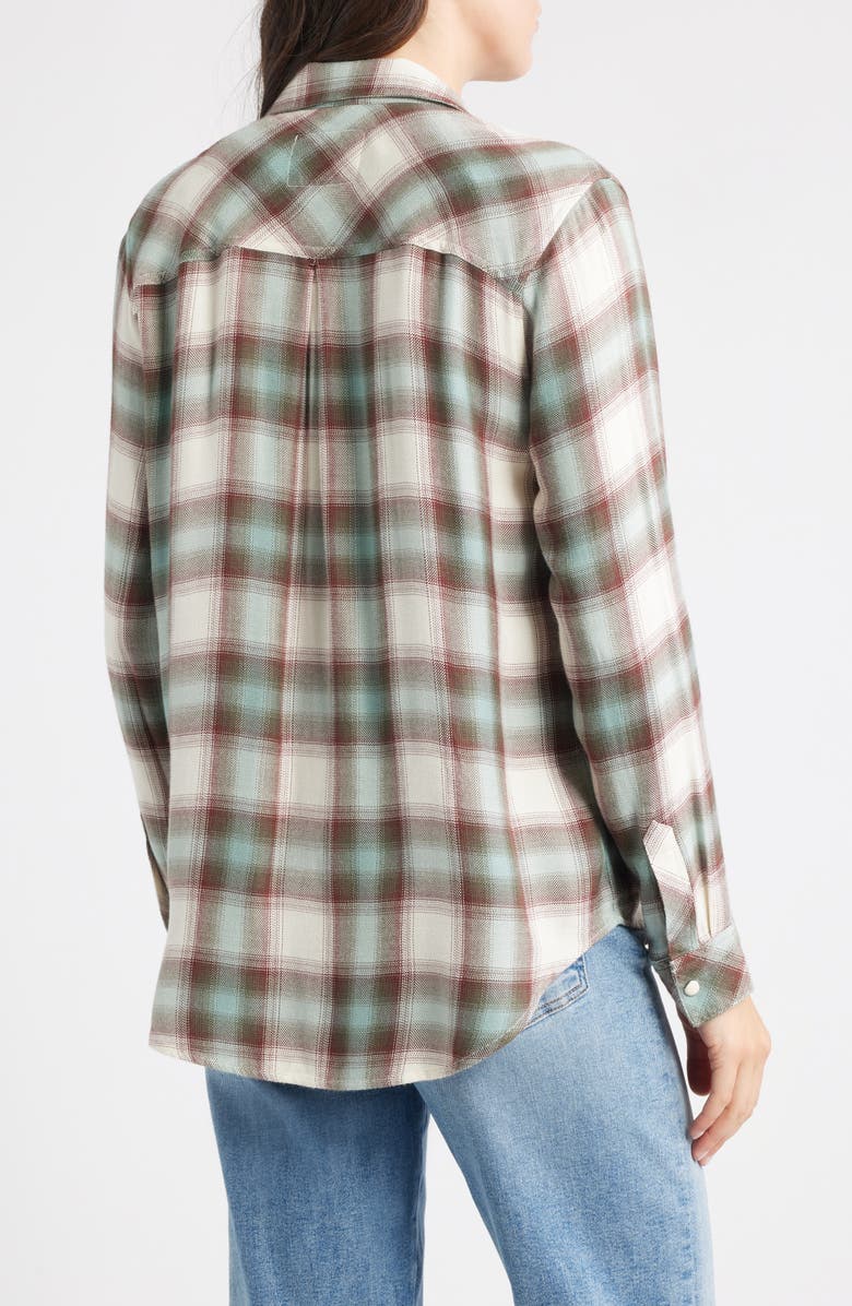 Rails Hunter Plaid Button-Up Shirt, Alternate, color, Birch Olive Teal