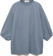 MANGO Puff Sleeve Cotton Pajama Top