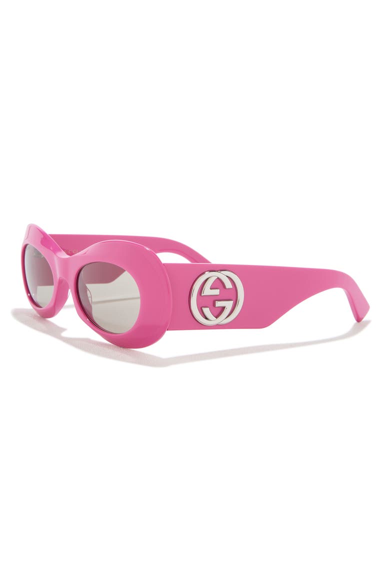 51mm Oval Sunglasses, Alternate, color, FUCHSIA FUCHSIA GREY