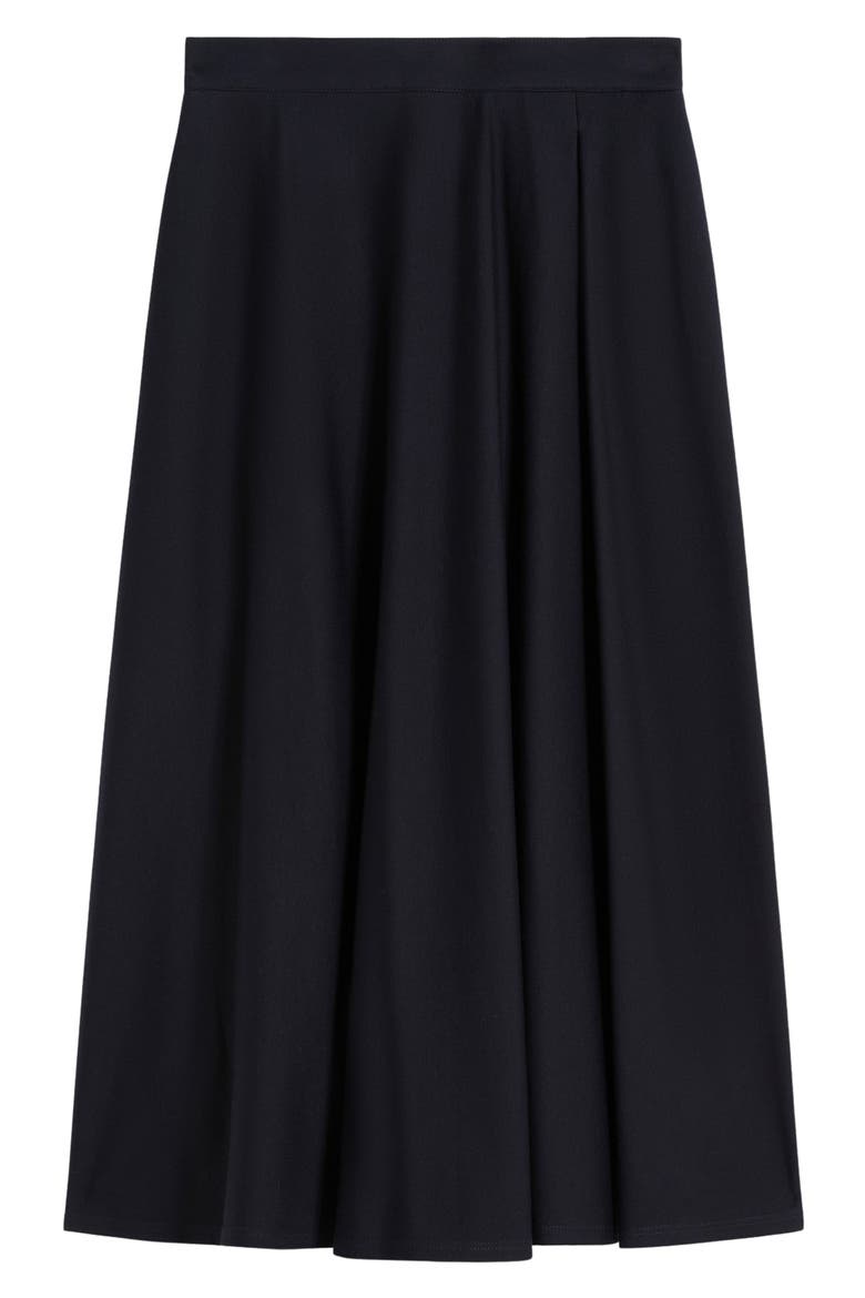 Aquila Pleated Jersey Midi Skirt, Alternate, color, NAVY