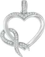 Haus of Brilliance Silver 1/6 cttw Diamond Heart Pendant Necklace