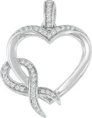 Haus of Brilliance Silver 1/6 cttw Diamond Heart Pendant Necklace