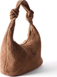 MINT VELVET Nora Tan Woven Suede Knot Detail Bag