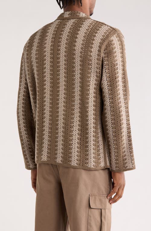 Truth Open Stitch Button-up Shirt In Brown