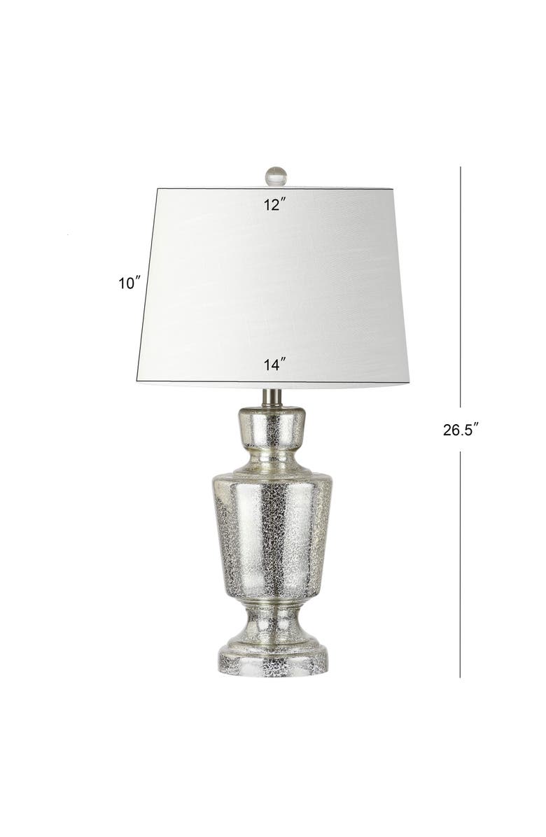 JONATHAN Y Olivia 26.5" Glass LED Table Lamp, Silver/Ivory, Alternate, color, Mercury Silver