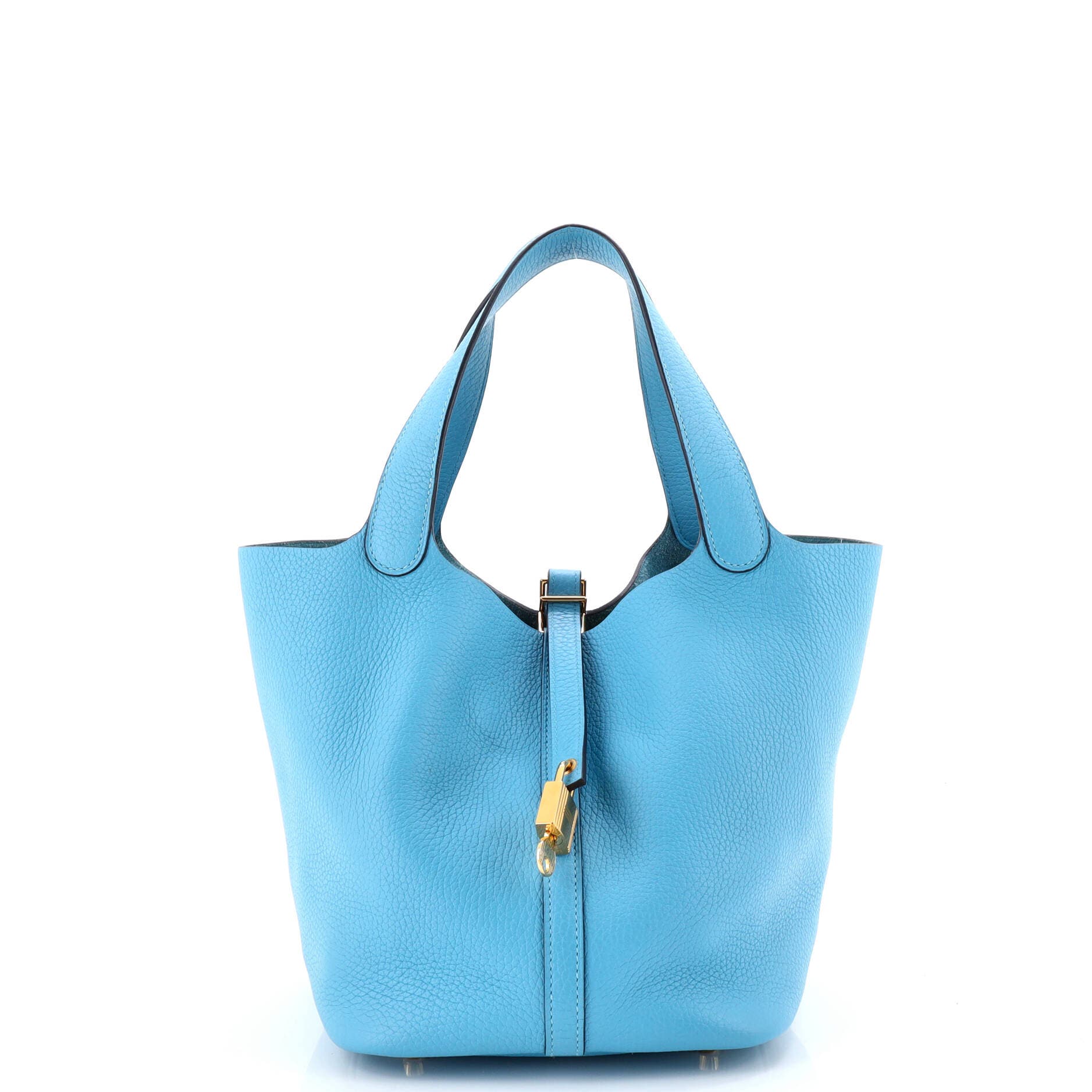 Pre-Owned Hermes Picotin Lock Bag Clemence MM, Main, color, Celeste