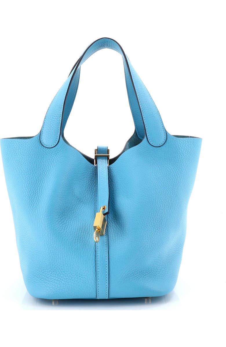 Pre-Owned Hermes Picotin Lock Bag Clemence MM, Main, color, Celeste