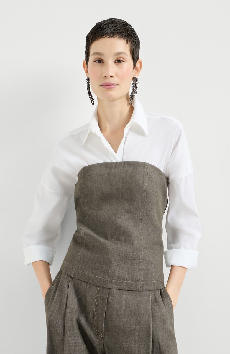 Brunello Cucinelli Bandeau top, Alternate, color, Olive