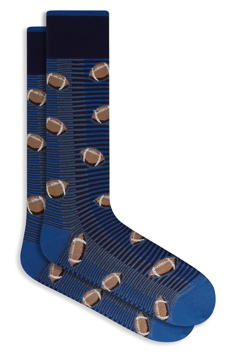 Bugatchi Football Cotton Blend Dress Socks, Main, color, 