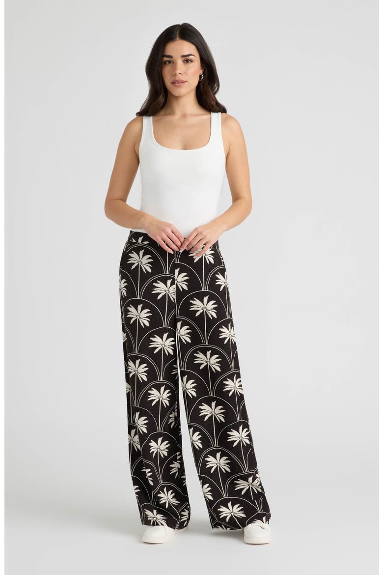 Wide Leg Challis Pants, Alternate, color, PALM GROVE