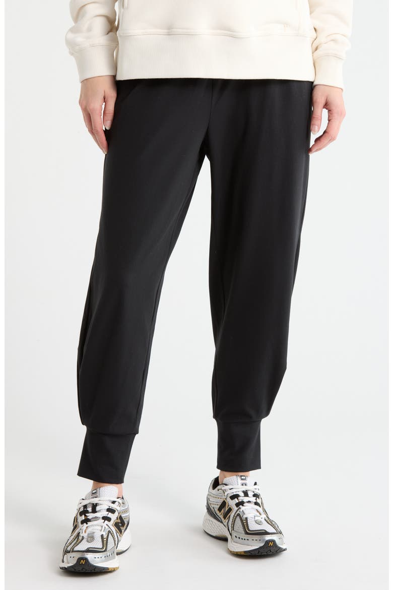 Manhattan Chic Scuba Knit Joggers, Main, color, BLACK