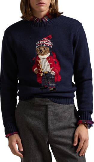 Polo Ralph Lauren Bear Intarsia Cotton & Cashmere Sweater Polo Ralph Lauren Bear Intarsia Cotton & Cashmere Sweater