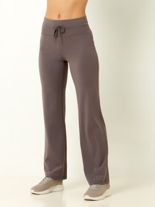 Single Stitch Sueded Boot Leg Pant In Gray