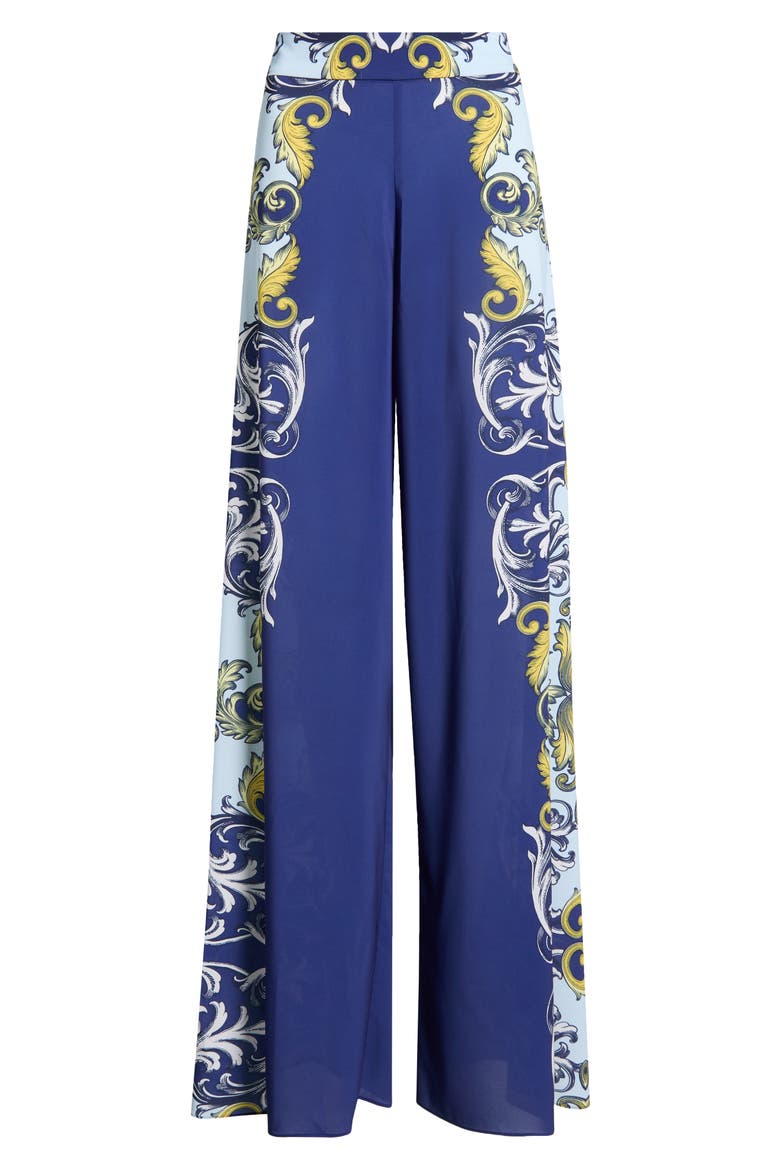 Athena Scarf Print Wide Leg Pants, Alternate, color, ANTIQUE SCROLL