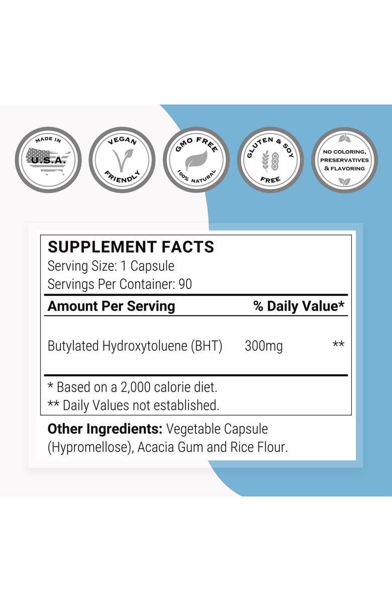 SuperSmart BHT Supplement 300mg per Day, Alternate, color, NO COLOR