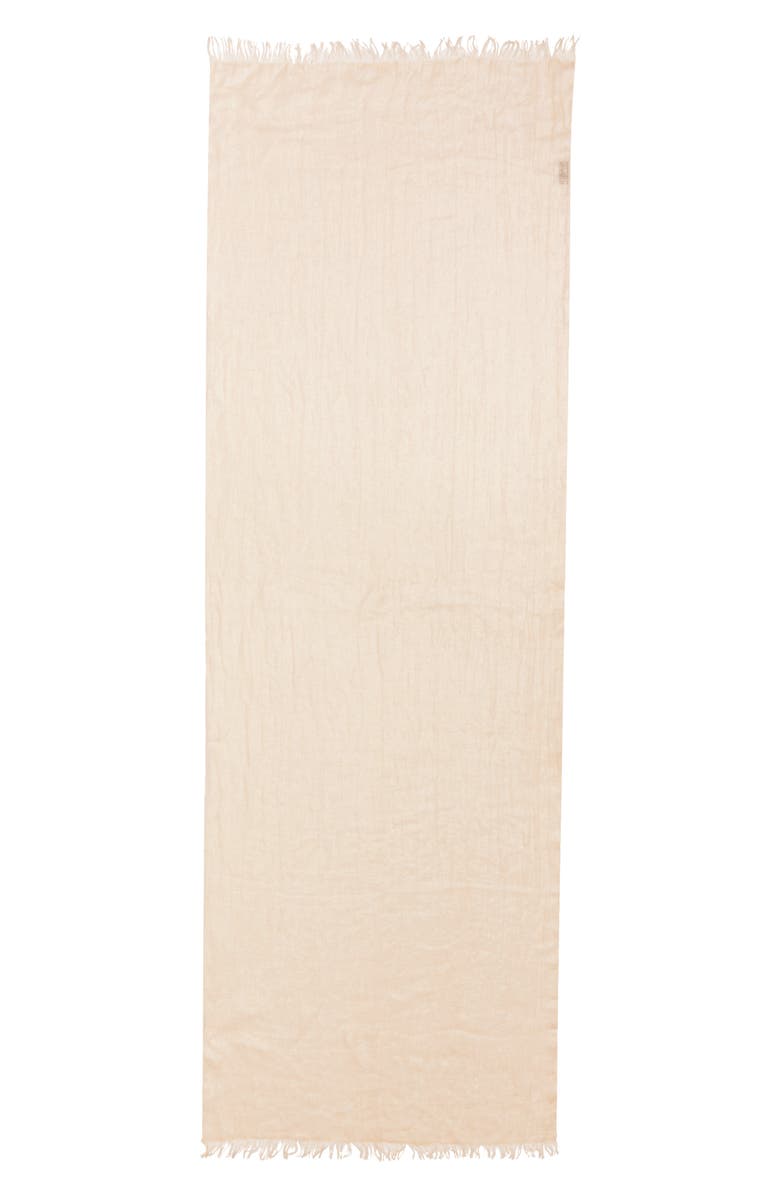 Akris Solid Laminated Gauze Fringe Scarf, Alternate, color,