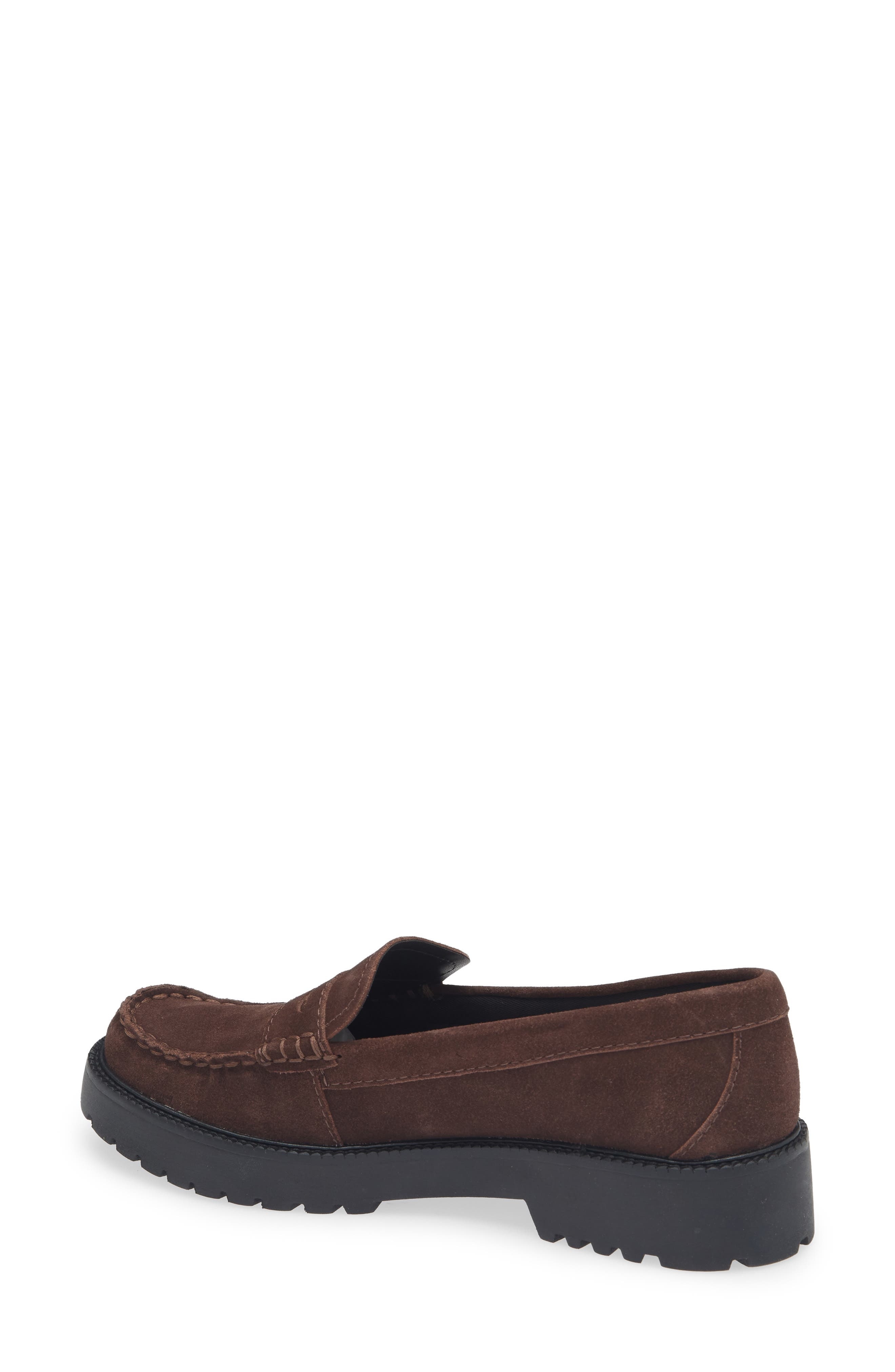Dolce Vita Merek Platform Penny Loafer, Alternate, color, Dark Brown Suede