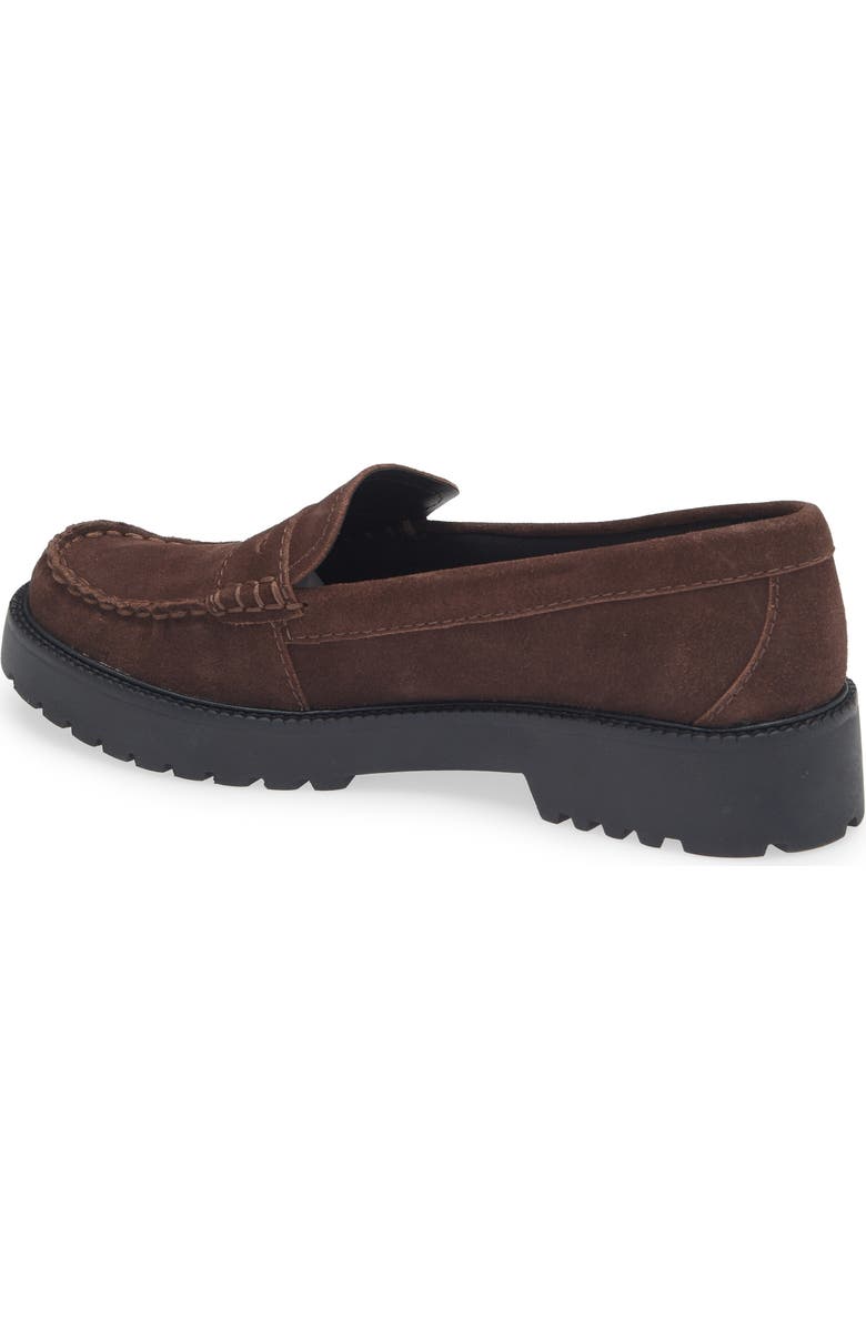 Dolce Vita Merek Platform Penny Loafer, Alternate, color, Dark Brown Suede