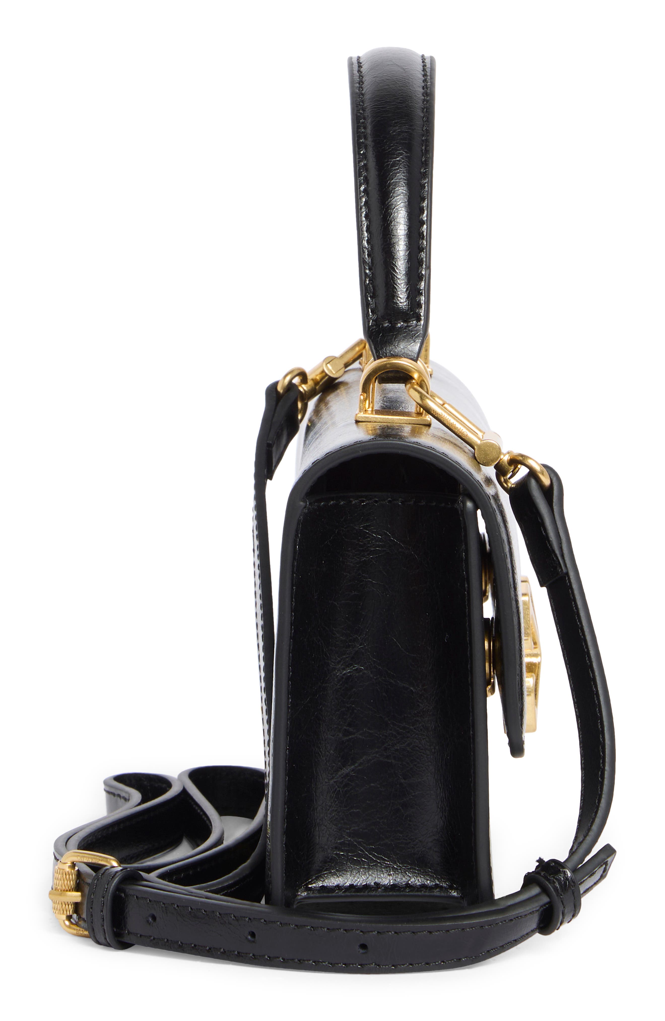 Off-White Jitney East/West Leather Shoulder Bag, Alternate, color, Black