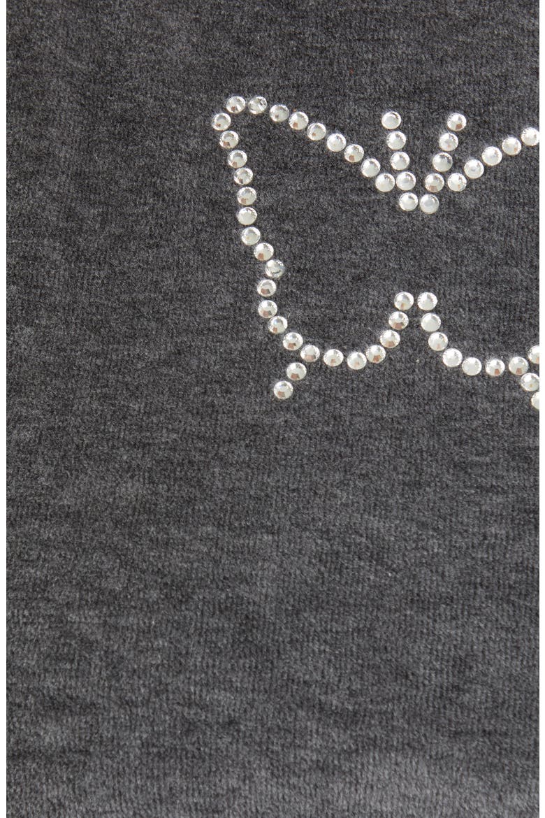 x Sandy Liang Crystal Butterfly Terry Halter Top, Alternate, color, ASPHALT
