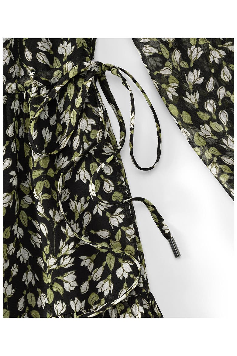 Chiffon Above the Knee Adjustable Dress, Alternate, color, Black Mini Bloom Floral