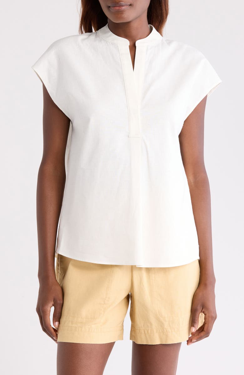Vince Linen Blend Top, Main, color, Off White