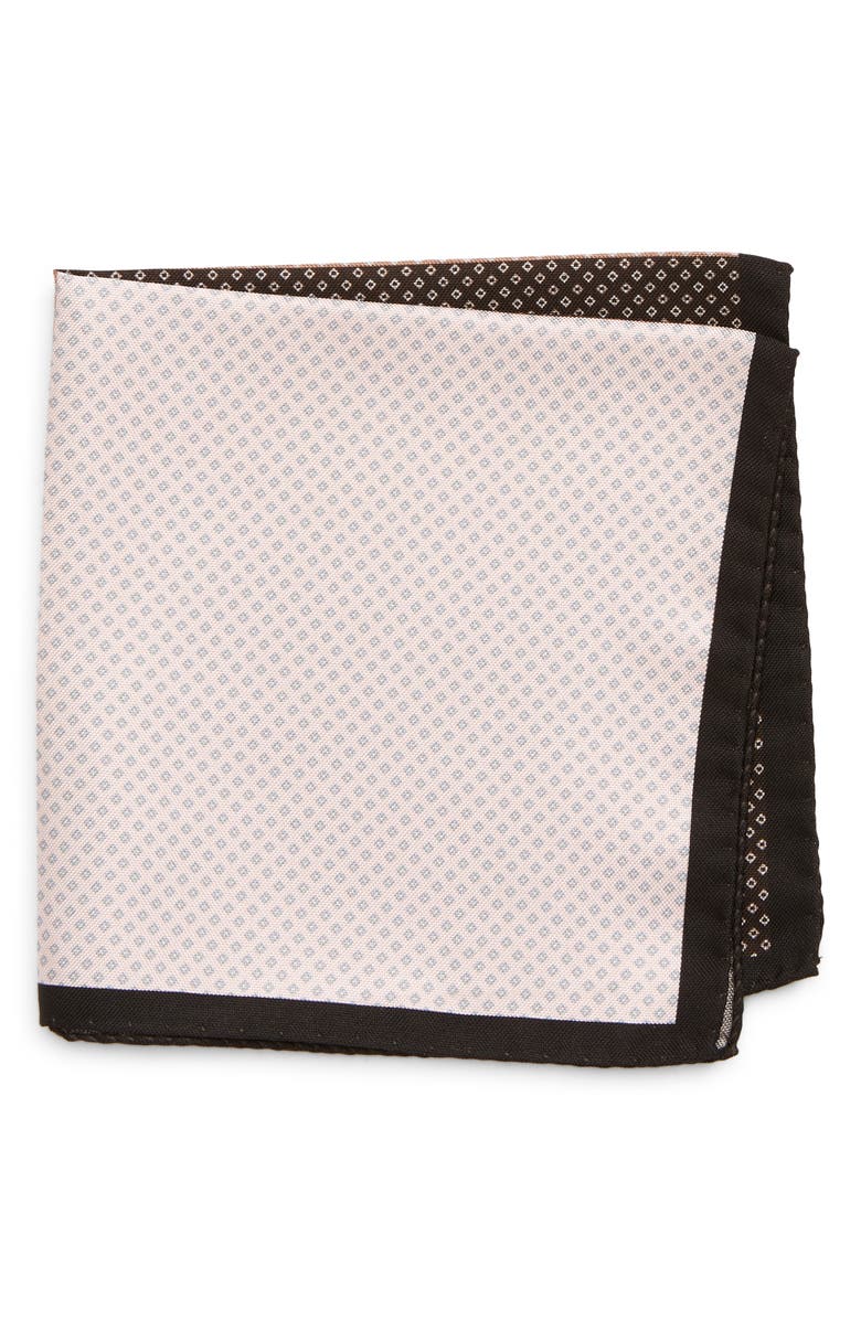 Eton Colorblock Silk Pocket Square, Main, color, 